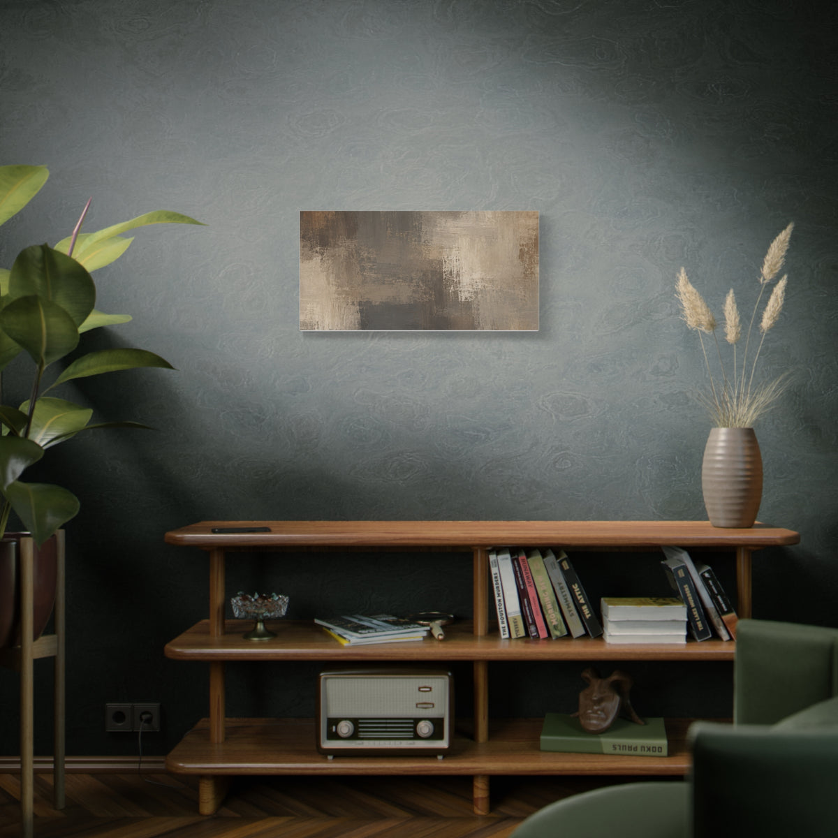 Neutral Abstract Brushstroke Matte Canvas