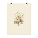 Vintage Roses Textured Watercolor Matte Poster