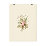 Vintage Roses Textured Watercolor Matte Poster