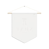 Custom Baby Girl Pennant Banner in Cream/Tan Baby Bow & Font | Vintage Custom Name Nursery Pennant Banner
