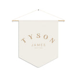 Custom Baby Pennant Banner in Cream/Tan Font Bold | Custom Name Nursery Pennant Banner