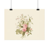 Vintage Roses Textured Watercolor Matte Poster