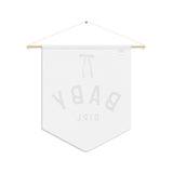 Custom Baby Girl Pennant Banner in Black/White Baby Girl | Custom Name Nursery Pennant Banner