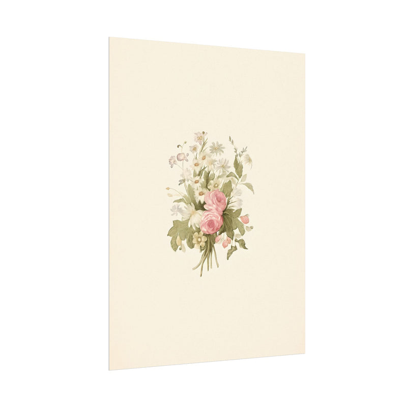 Vintage Roses Textured Watercolor Matte Poster