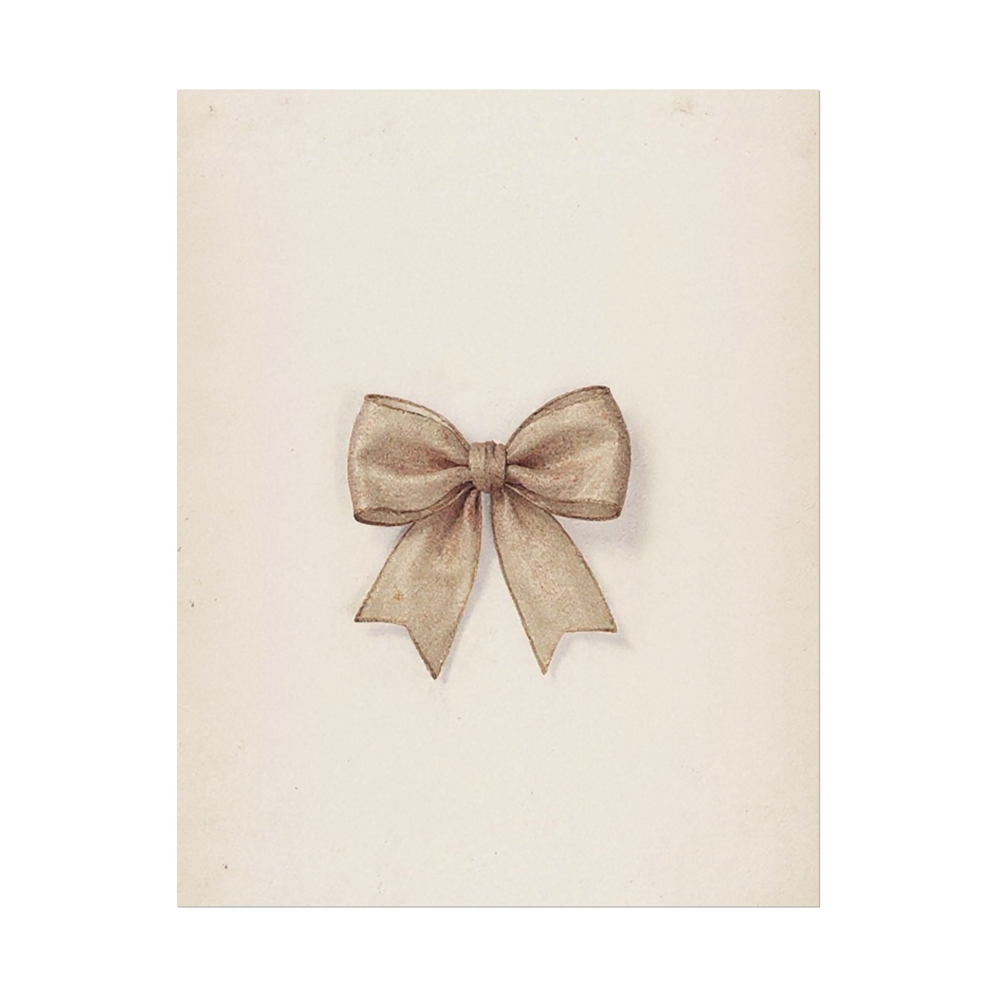 Vintage Bow Textured Watercolor Matte Poster Print