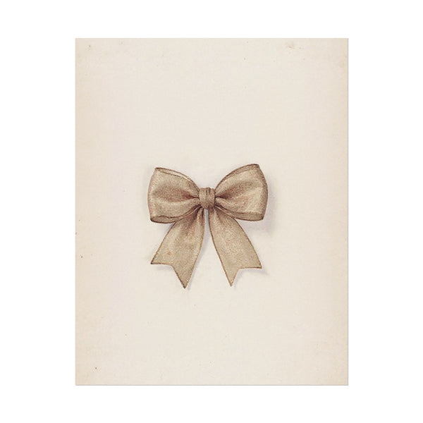Vintage Bow Textured Watercolor Matte Poster Print