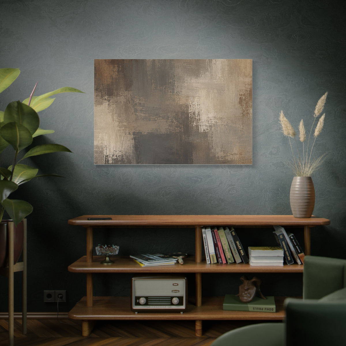 Neutral Abstract Brushstroke Matte Canvas