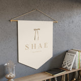 Custom Baby Girl Pennant Banner in Tan Font/Light Peach | Custom Name Nursery Pennant Banner