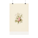 Vintage Roses Textured Watercolor Matte Poster