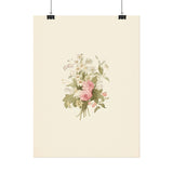 Vintage Roses Textured Watercolor Matte Poster
