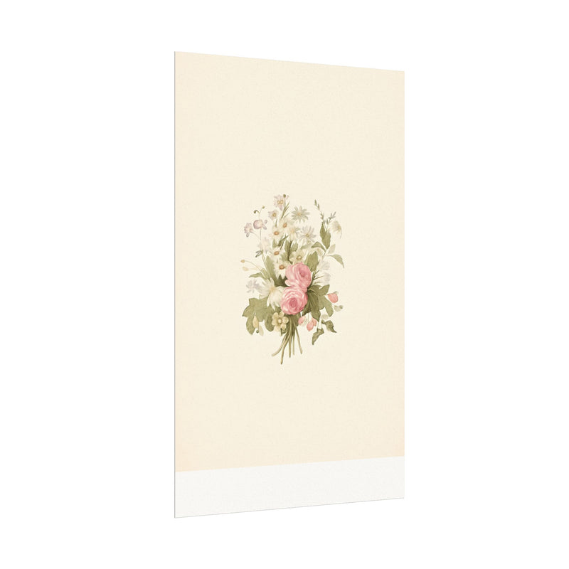 Vintage Roses Textured Watercolor Matte Poster