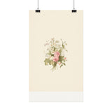 Vintage Roses Textured Watercolor Matte Poster