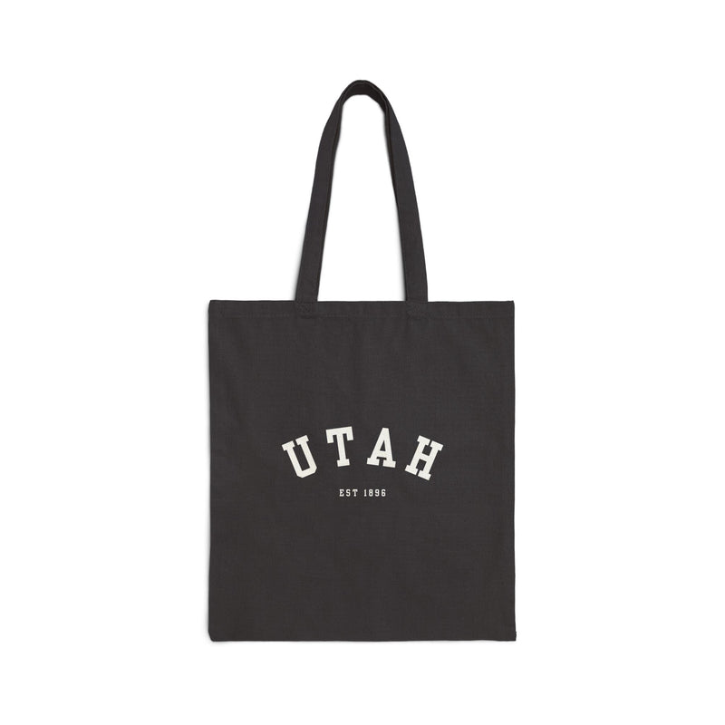 Utah Cotton Canvas Tote Bag in Black , Eco-Friendly Shopping Bag, Gift for Travelers, Reusable Grocery Bag