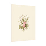 Vintage Roses Textured Watercolor Matte Poster