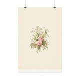 Vintage Roses Textured Watercolor Matte Poster