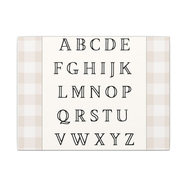 Alphabet Canvas Print for Vintage Nursery Decor