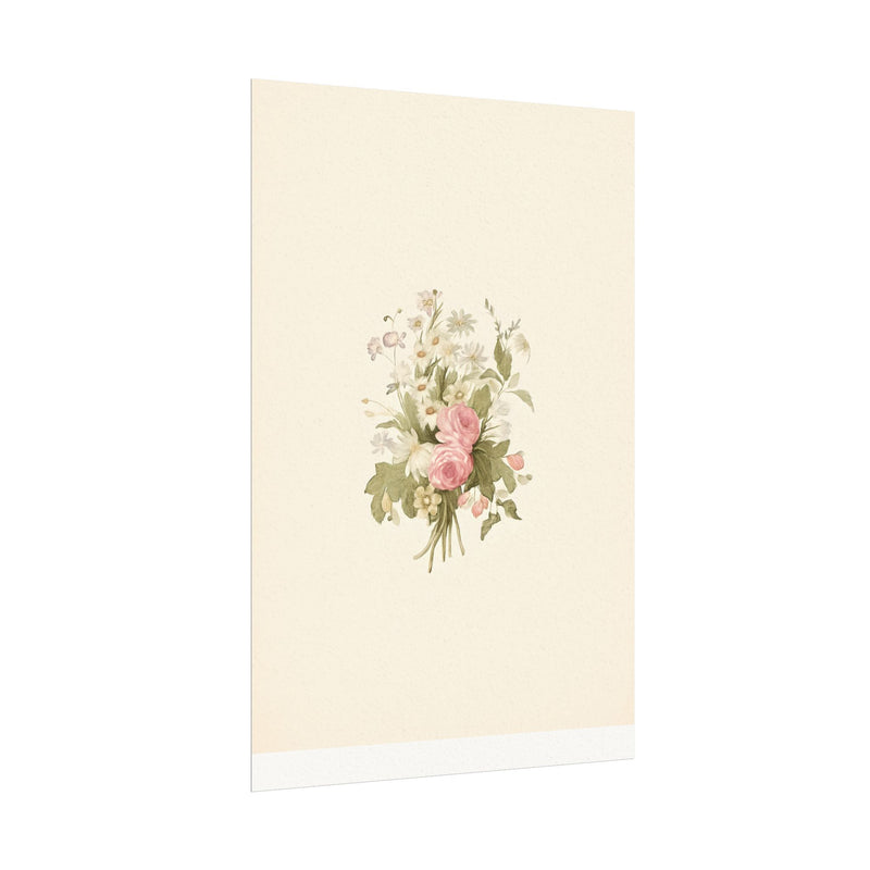 Vintage Roses Textured Watercolor Matte Poster