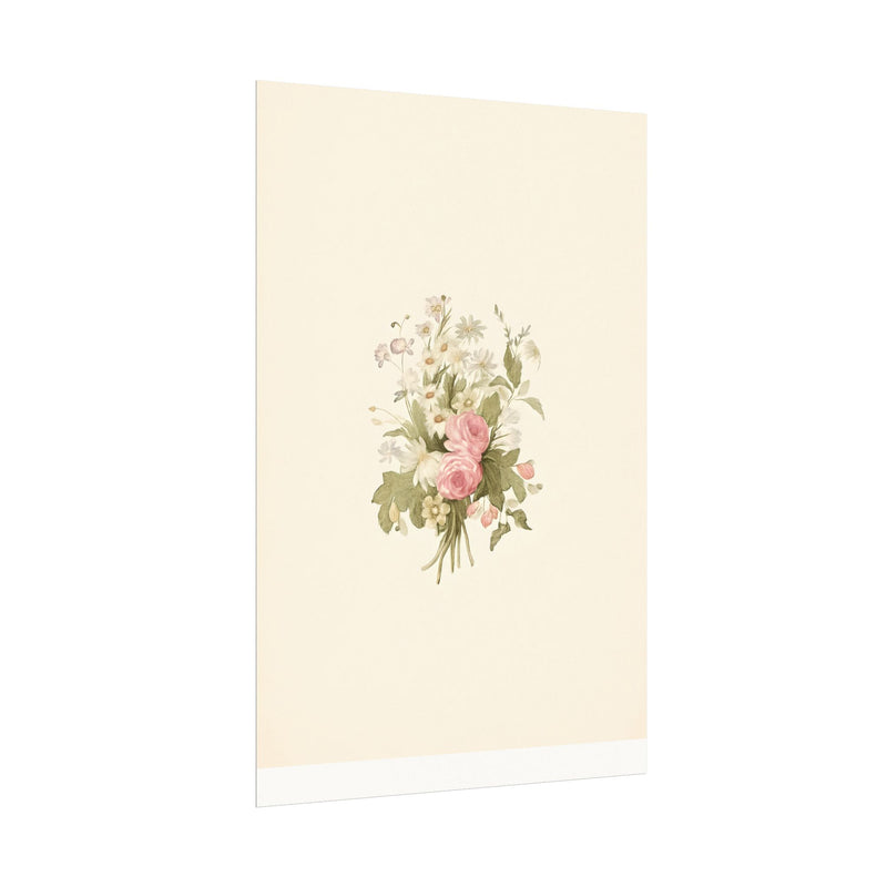 Vintage Roses Textured Watercolor Matte Poster