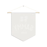 Custom Baby Girl Pennant Banner in Tan/Cream/Blush with Name and Bow  | Custom Name Nursery Pennant Banner
