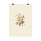 Vintage Roses Textured Watercolor Matte Poster