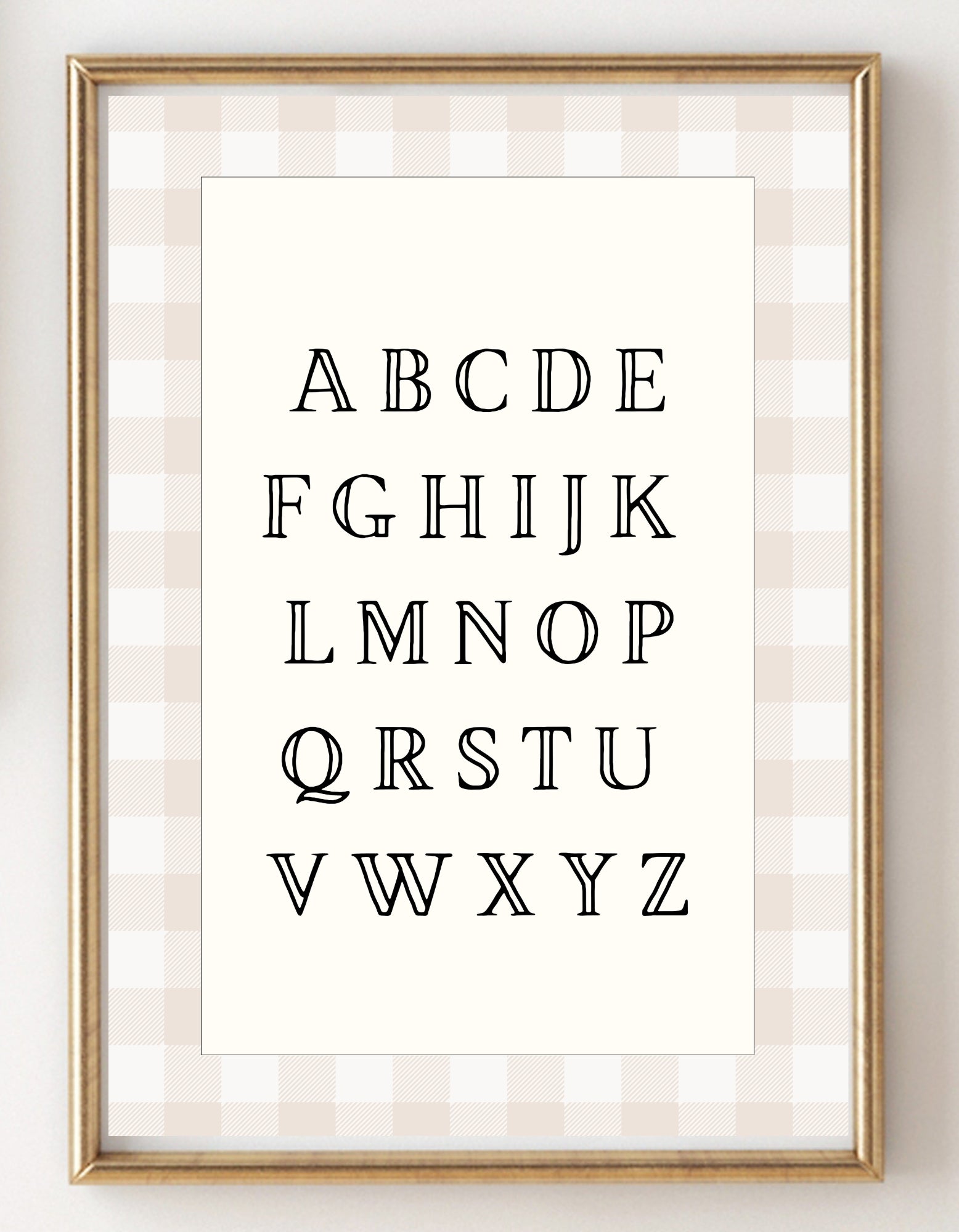 Alphabet Canvas Print for Vintage Nursery Decor