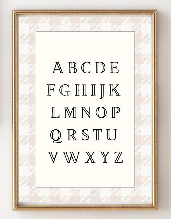 Alphabet Canvas Print for Vintage Nursery Decor