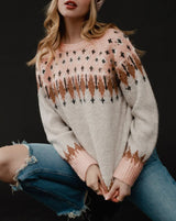 Geometric Raglan Sweater