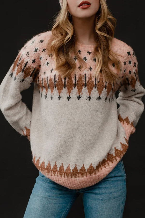 Geometric Raglan Sweater