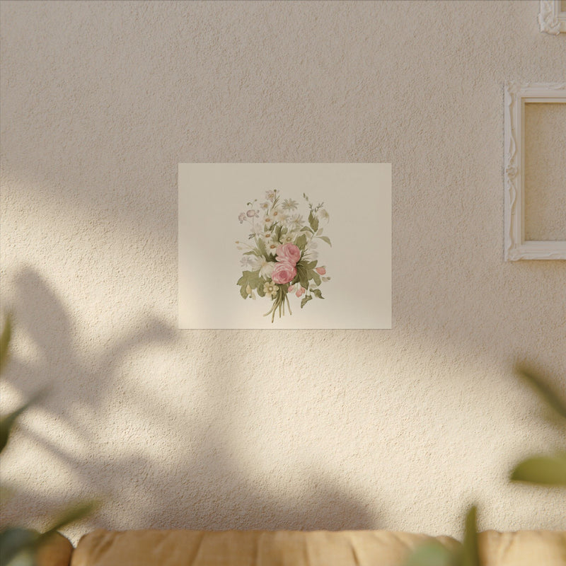 Vintage Roses Textured Watercolor Matte Poster