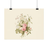 Vintage Roses Textured Watercolor Matte Poster