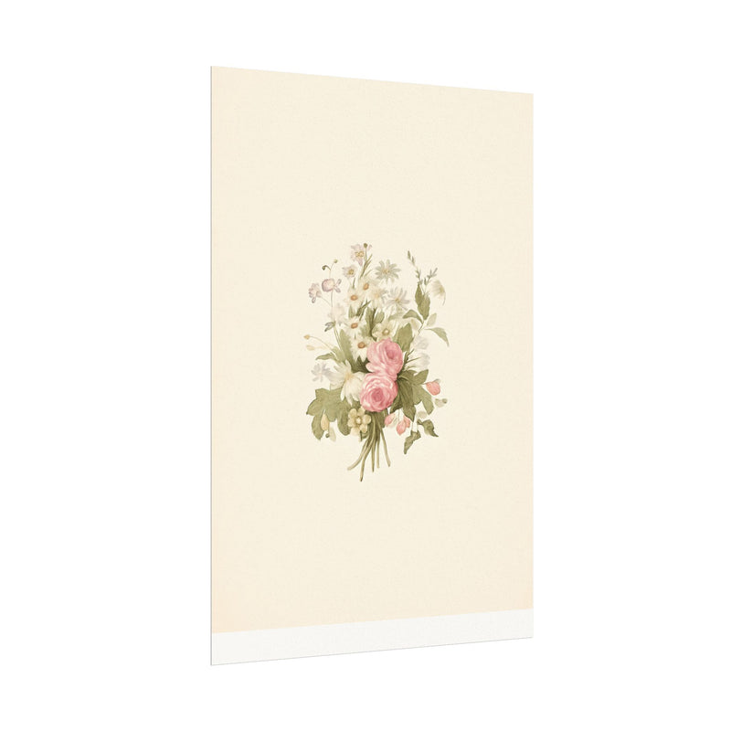 Vintage Roses Textured Watercolor Matte Poster