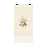 Vintage Roses Textured Watercolor Matte Poster