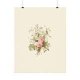 Vintage Roses Textured Watercolor Matte Poster