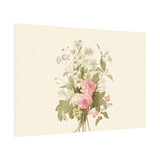 Vintage Roses Textured Watercolor Matte Poster