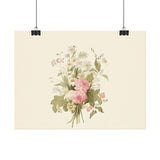 Vintage Roses Textured Watercolor Matte Poster