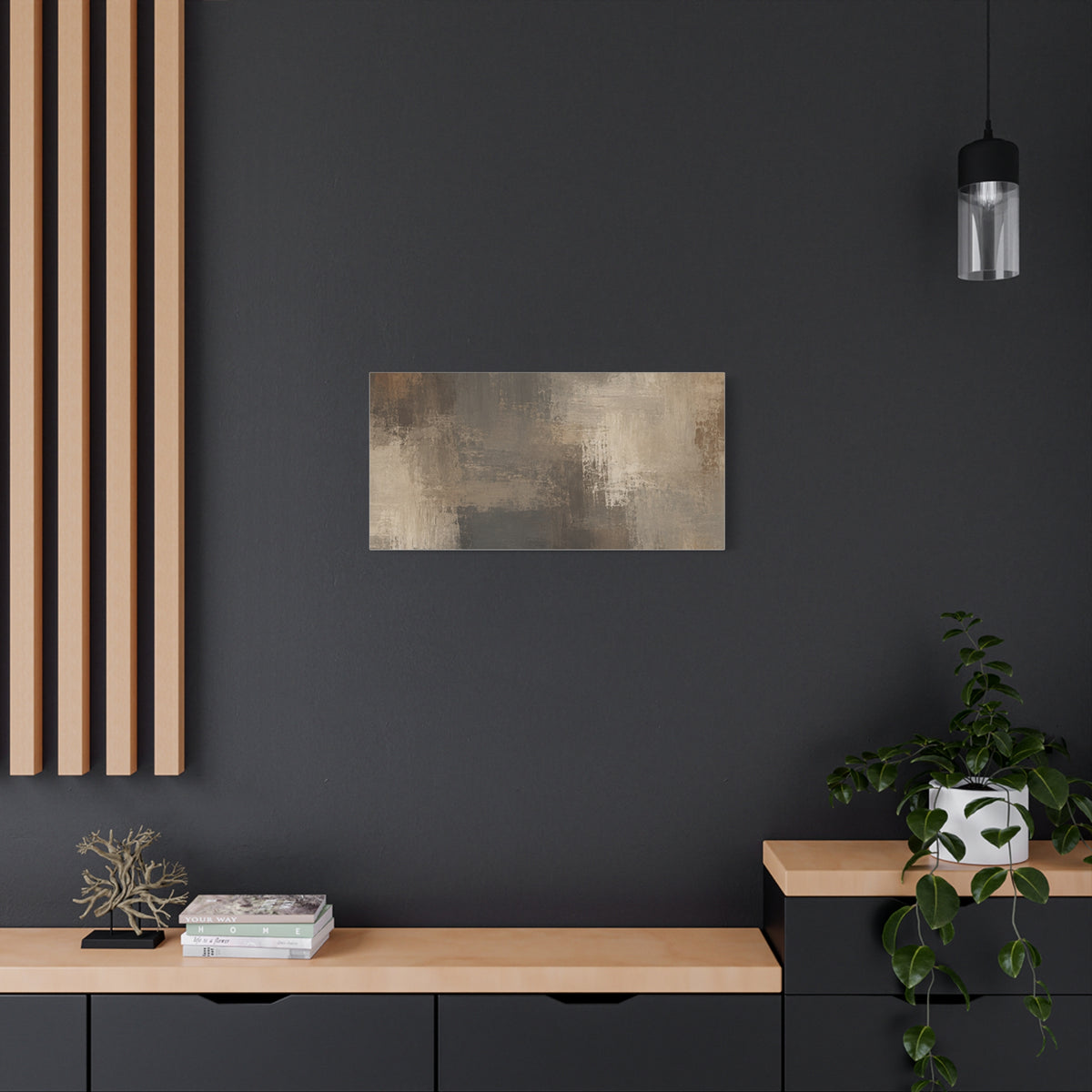 Neutral Abstract Brushstroke Matte Canvas