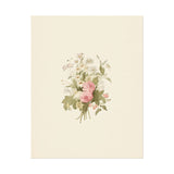 Vintage Roses Textured Watercolor Matte Poster