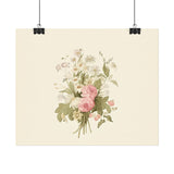 Vintage Roses Textured Watercolor Matte Poster