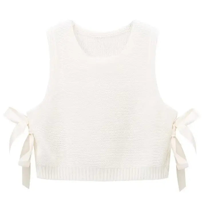 Lula Knit Bows Sleeveless Vest