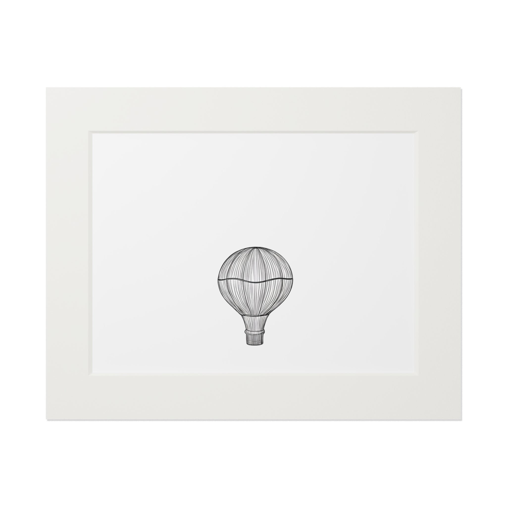 Vintage Hot Air Balloon Black and White Nursery/Home Decor Fine Art Print