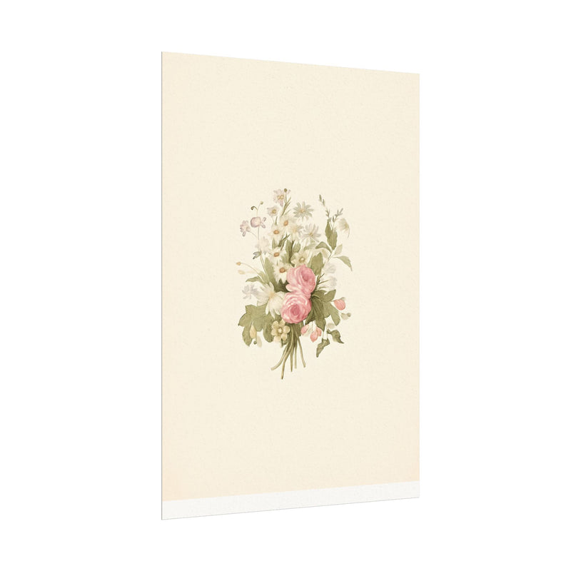 Vintage Roses Textured Watercolor Matte Poster
