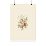 Vintage Roses Textured Watercolor Matte Poster