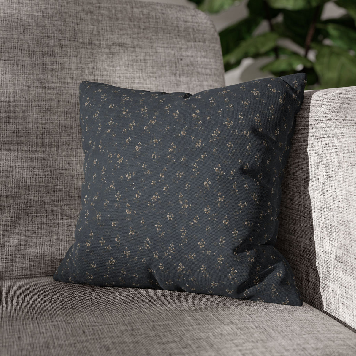 Moody Blue Floral Pillowcase | Navy Blue Square Pillowcase