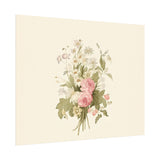 Vintage Roses Textured Watercolor Matte Poster
