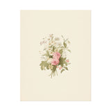 Vintage Roses Textured Watercolor Matte Poster