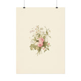 Vintage Roses Textured Watercolor Matte Poster