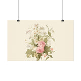 Vintage Roses Textured Watercolor Matte Poster
