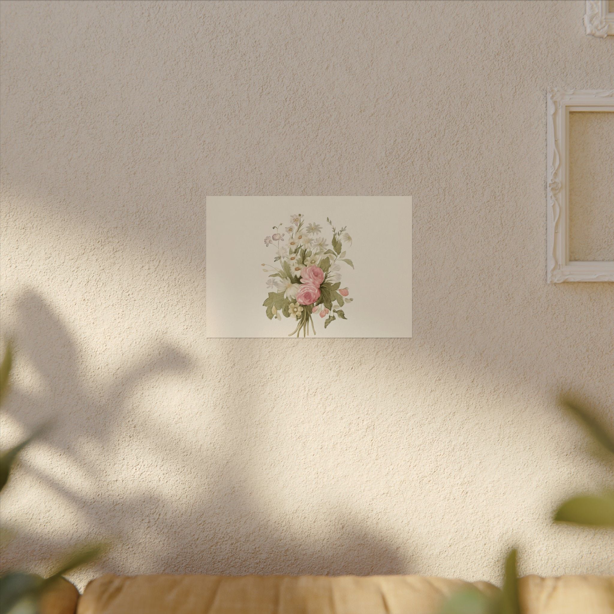 Vintage Roses Textured Watercolor Matte Poster