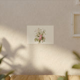 Vintage Roses Textured Watercolor Matte Poster