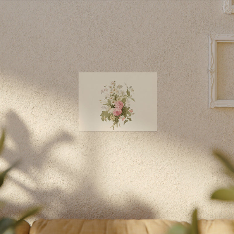 Vintage Roses Textured Watercolor Matte Poster